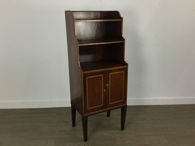 Lot 1273 - MAHOGANY WATERFALL SIDE CABINET