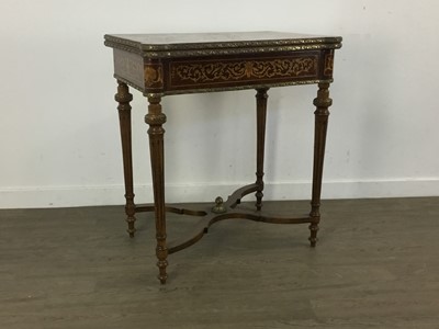 Lot 1275 - FRENCH KINGWOOD AND FLORAL MARQUETRY FOLD OVER CARD TABLE
