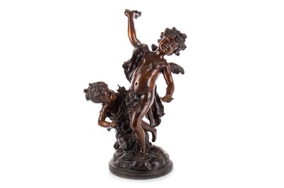 Lot 1277 - AFTER BOUCHARDON, LARGE HOLLOW CAST BRONZE STUDY OF CUPID BLINDFOLDED