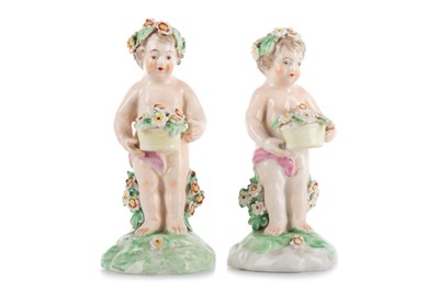 Lot 1307 - PAIR OF DERBY FIGURES OF BOYS