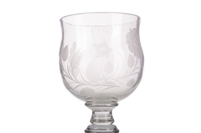 Lot 1311 - JACOBITE INTEREST, LARGE GLASS GOBLET