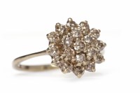 Lot 245 - COLOURED DIAMOND CLUSTER RING the round bezel...