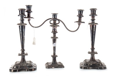 Lot 550 - VICTORIAN CANDLESTICK GARNITURE