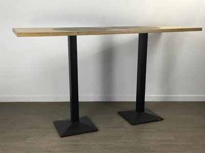 Lot 183 - MODERN BREAKFAST TABLE ON TWIN PEDESTALS