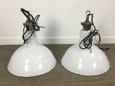 Lot 185 - SET OF FOUR MODERN INDUSTRIAL CEILING LIGHTS