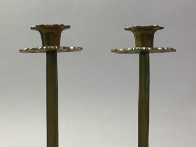 Lot 186 - PAIR OF BRASS  CANDLESTICKS