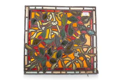 Lot 1326 - LATE VICTORIA LEADED AND STAINED GLASS PANEL