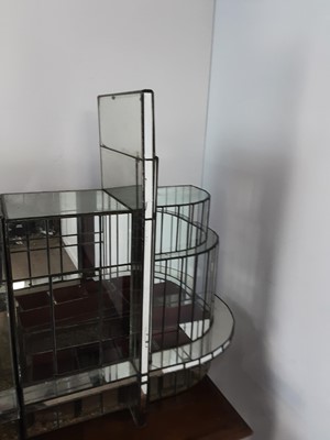 Lot 223 - LEADED AND MIRRORED GLASS TERRARIUM