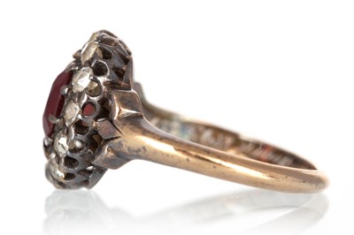 Lot 454 - PASTE AND DIAMOND CLUSTER RING