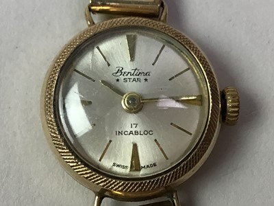 Lot 305 - NINE CARAT GOLD WRIST WATCH