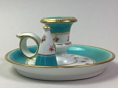 Lot 114 - MINTON STYLE CHAMBER CANDLESTICK