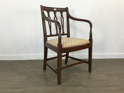 Lot 121 - MAHOGANY OPEN ELBOW CHAIR