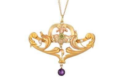 Lot 422 - GEM SET PENDANT IN THE MANNER OF THE SUFFRAGETTE STYLE