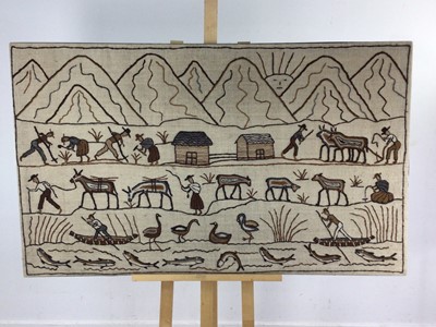 Lot 338 - PERUVIAN NEDDLEWORK WALL PANEL