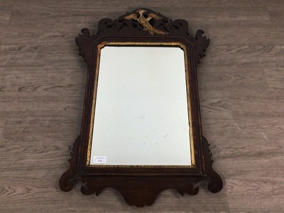 Lot 370 - GEORGIAN STYLE WALNUT WALL MIRROR