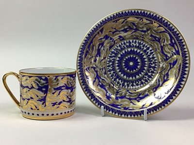 Lot 384 - BLUE AND GILT PART COFFEE SERVICE