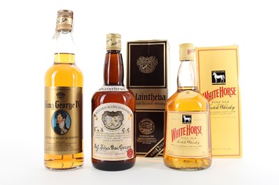 Lot 122 - SLAINTHEVA 75CL, KING GEORGE IV 75CL AND WHITE HORSE 75CL