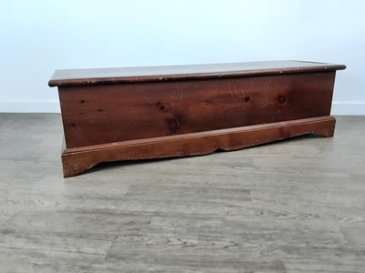 Lot 435 - STAINED PINE BLANKET CHEST