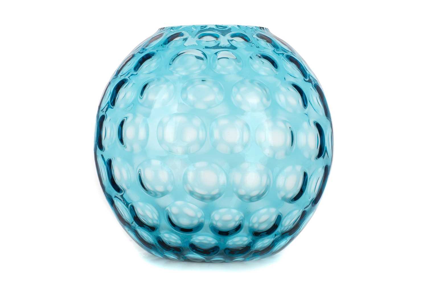 Lot 10 - BORSKE SKLO, LARGE 'OLIVES' TEAL GLASS VASE