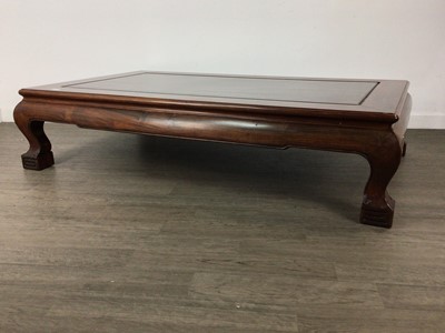 Lot 454 - LARGE CHINESE HARDWOOD LOW TABLE