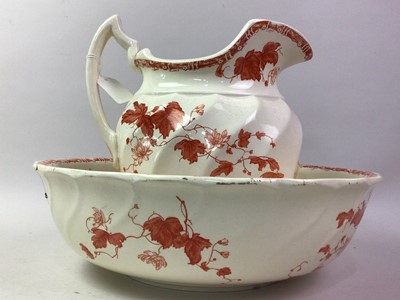 Lot 498 - VICTORIAN EWER AND BASIN