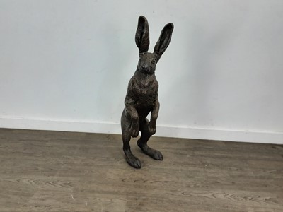 Lot 541 - PAIR OF CONTEMPORY COMPOSITION SCULPTURES OF HARES