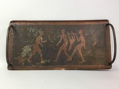 Lot 549 - TWIN HANDLED ZAMBIA COPPER TRAY