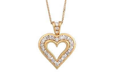 Lot 433 - DIAMOND HEART SHAPED PENDANT