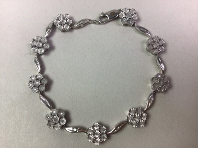 Lot 604 - FIVE DIAMOND BRACELETS