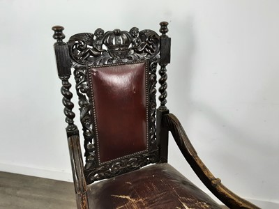 Lot 553 - OAK WAINSCOT CHAIR