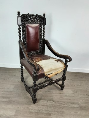 Lot 553 - OAK WAINSCOT CHAIR