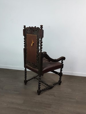 Lot 553 - OAK WAINSCOT CHAIR