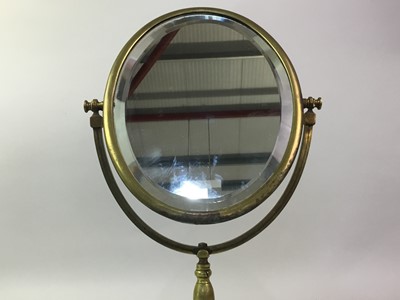 Lot 569 - ART NOUVEAU BRASS REVOLVING DRESSING TABLE MIRROR