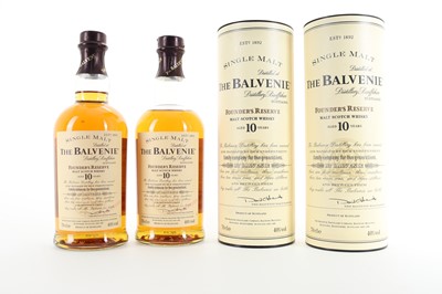 Lot 156 - 2 BOTTLES OF BALVENIE 10 YEAR OLD FOUNDER'S RESERVE