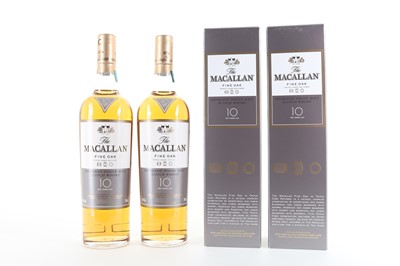 Lot 168 - 2 BOTTLES OF MACALLAN 10 YEAR OLD FINE OAK