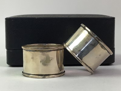 Lot 575 - GEORGE V PAIR OF SILVER NAPKIN RINGS