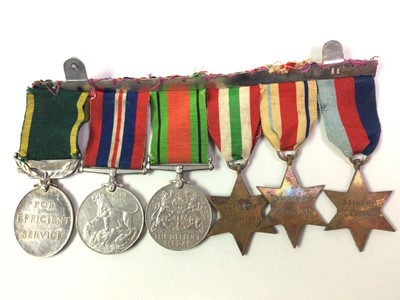 Lot 398 - WWII GROUP OF SIX MEDALS, PRIVATE P. COURTNEY