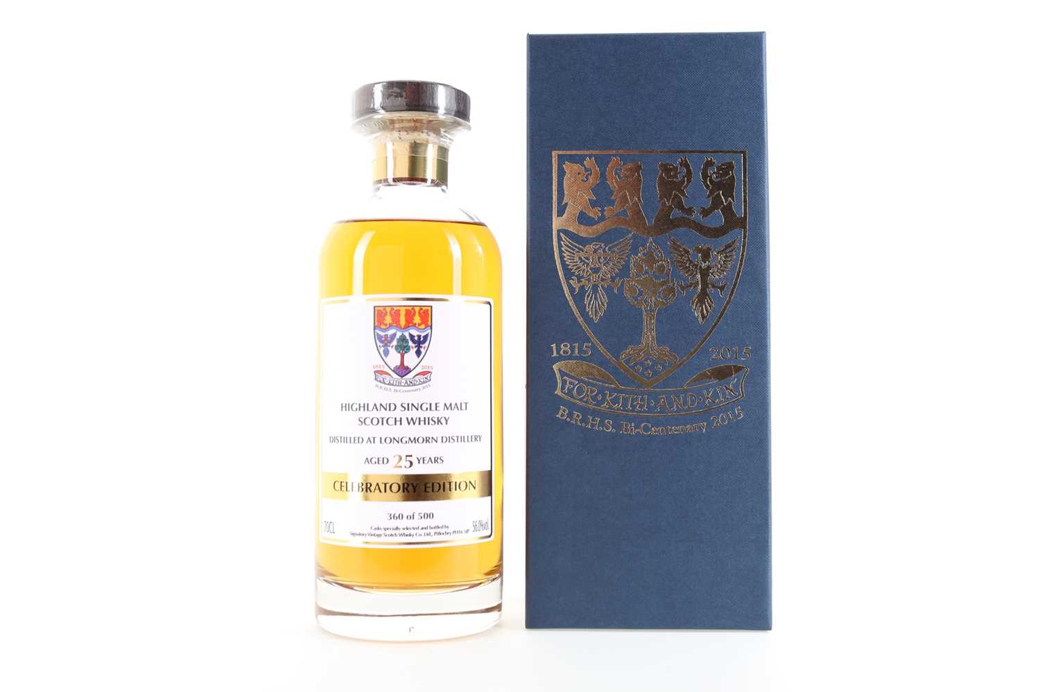 Lot 230 - LONGMORN 25 YEAR OLD SIGNATORY FOR B.R.H.S. BI-CENTENARY