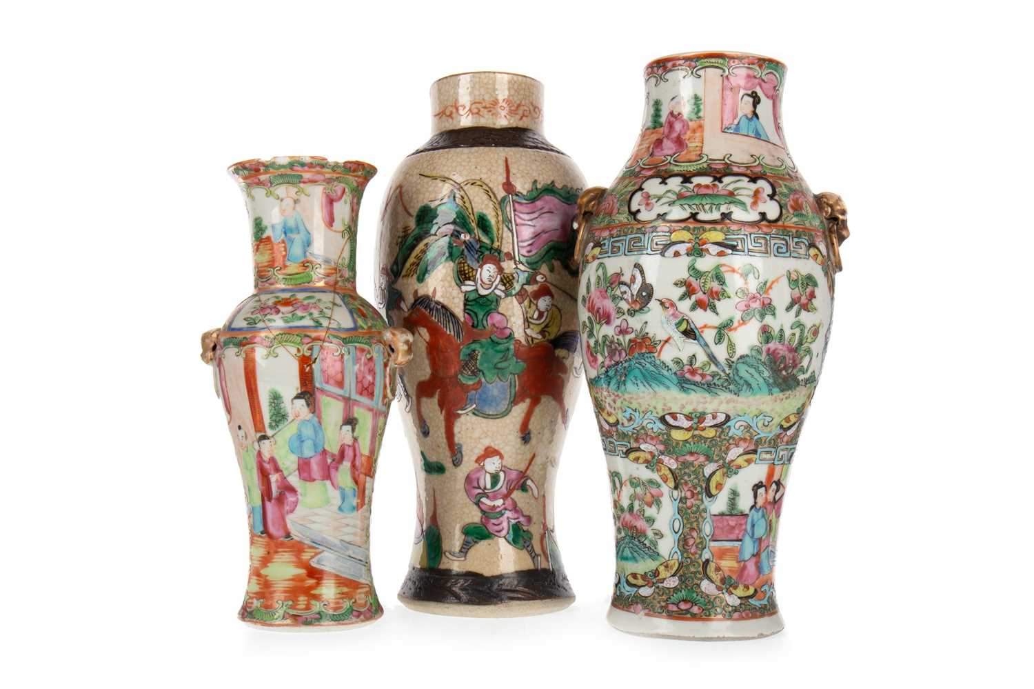 Lot 808 - TWO 19TH CENTURY CHINESE CANTON VASES