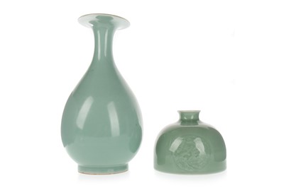 Lot 816 - TWO CHINESE CELADON VASES