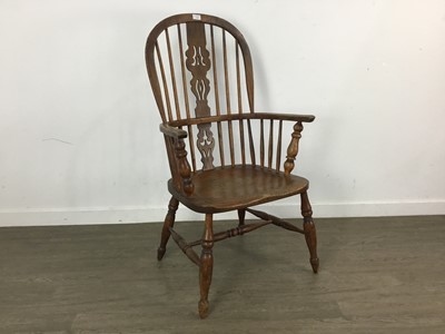 Lot 1359 - ASH & ELM WINDSOR ARMCHAIR