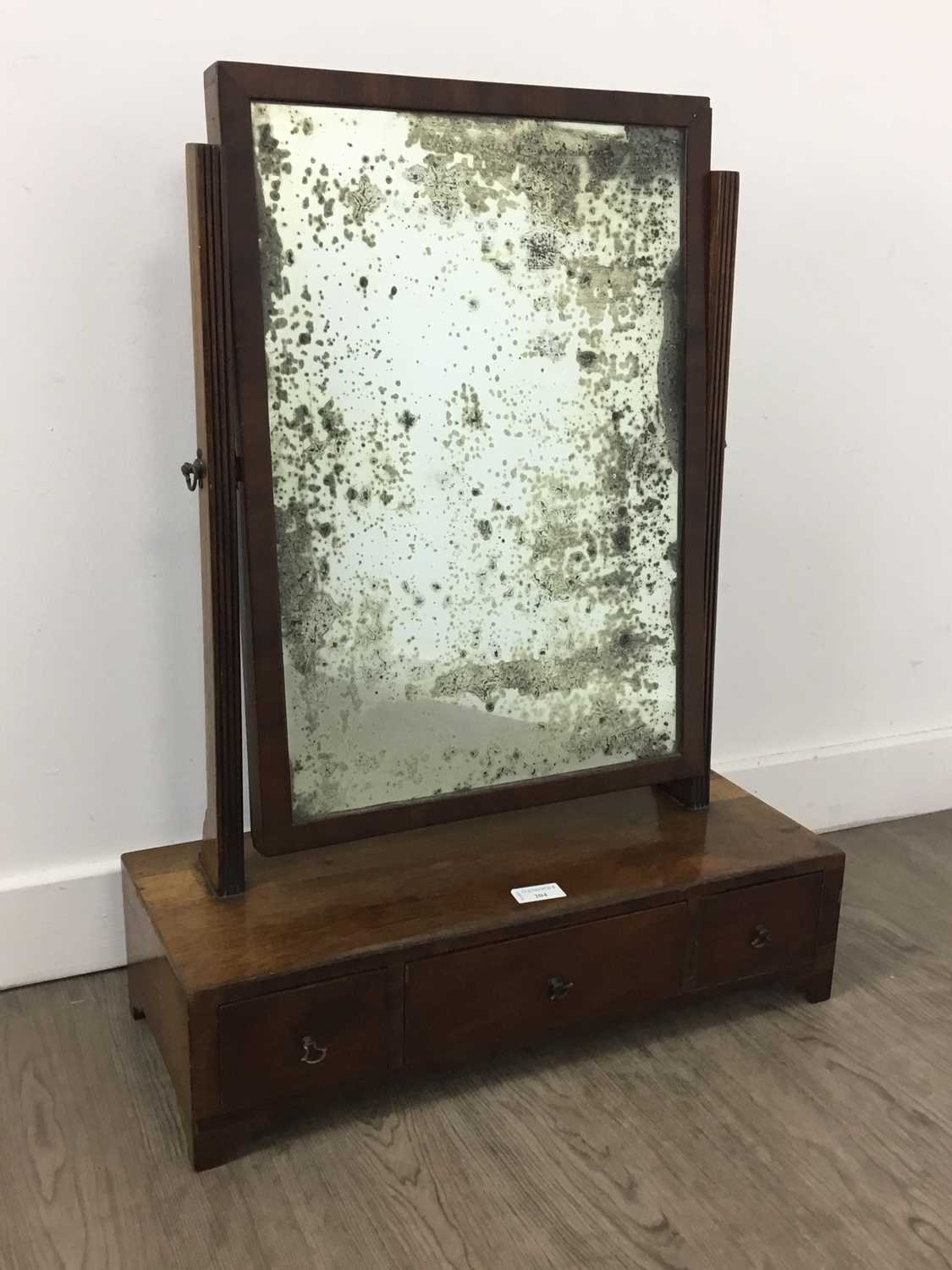 Lot 204 - MAHOGANY TOILET MIRROR