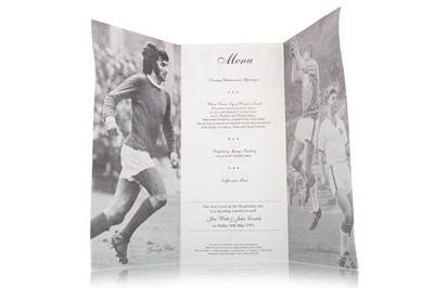 Lot 1754 - GEORGE BEST AND JACKIE BLANCHFLOWER, SIGNED SPORTING LUNCHEON PROGRAMME