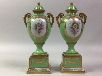 Lot 70 - PAIR OF NORITAKE LIDDED VASES