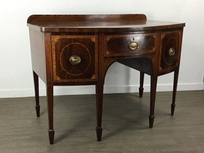 Lot 1361 - GEORGE III MAHOGANY BOWFRONTED SIDEBOARD