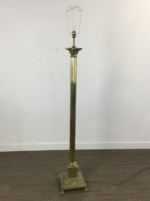 Lot 1371 - BRASS CORINTHIAN COLUMN STANDARD LAMP