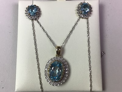 Lot 111 - TOPAZ AND DIAMOND SUITE OF JEWELLERY