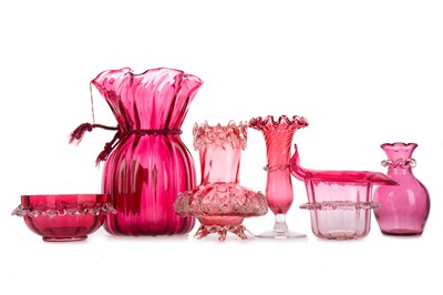 Lot 1376 - COLLECTION OF VICTORIAN CRANBERRY GLASS