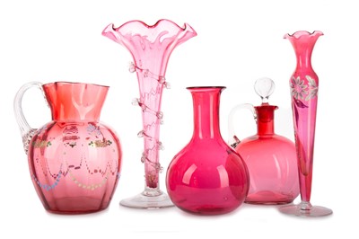 Lot 1376 - COLLECTION OF VICTORIAN CRANBERRY GLASS