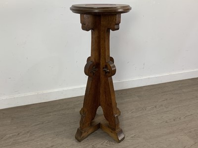 Lot 1384 - OAK GOTHIC REFORM JARDINIERE STAND